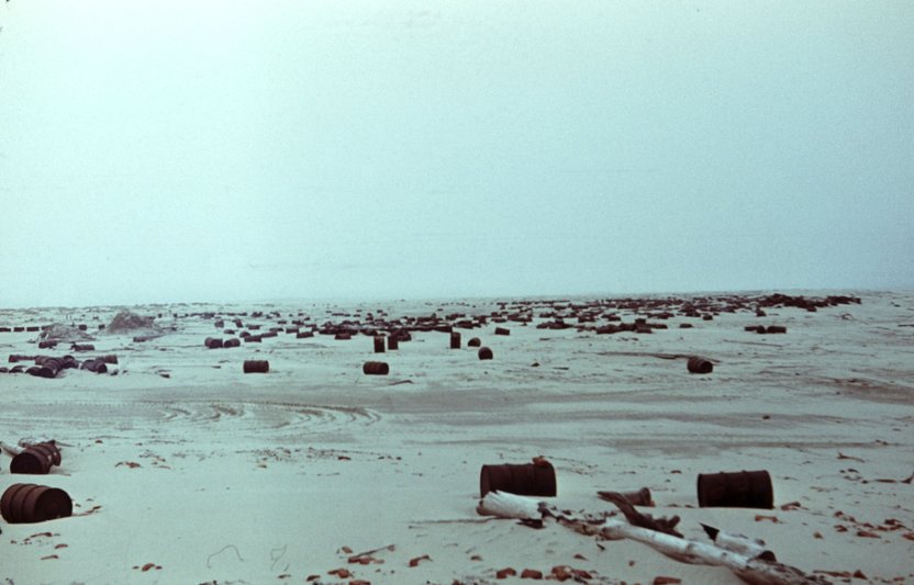 barriles usados ​​en la tundra